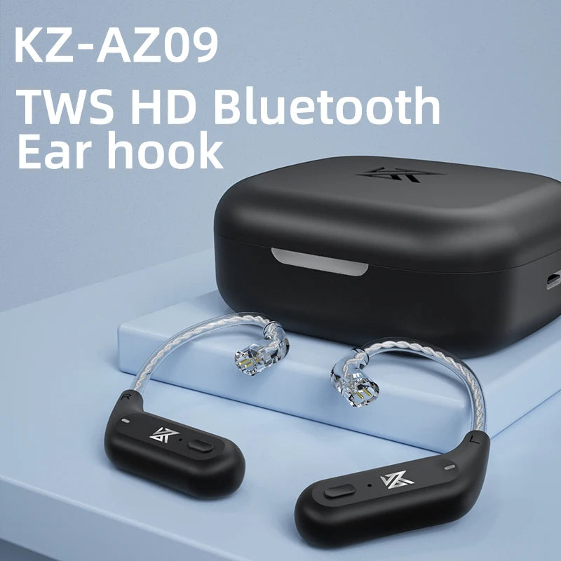 AZ09 HD Bluetooth 5.2 Ear Hook Headset Cable HIFI Wireless Upgrade Cable with Charging Case  Z1 S2 ZSTX Z1 ZSX DQ6 ZS10 PRO