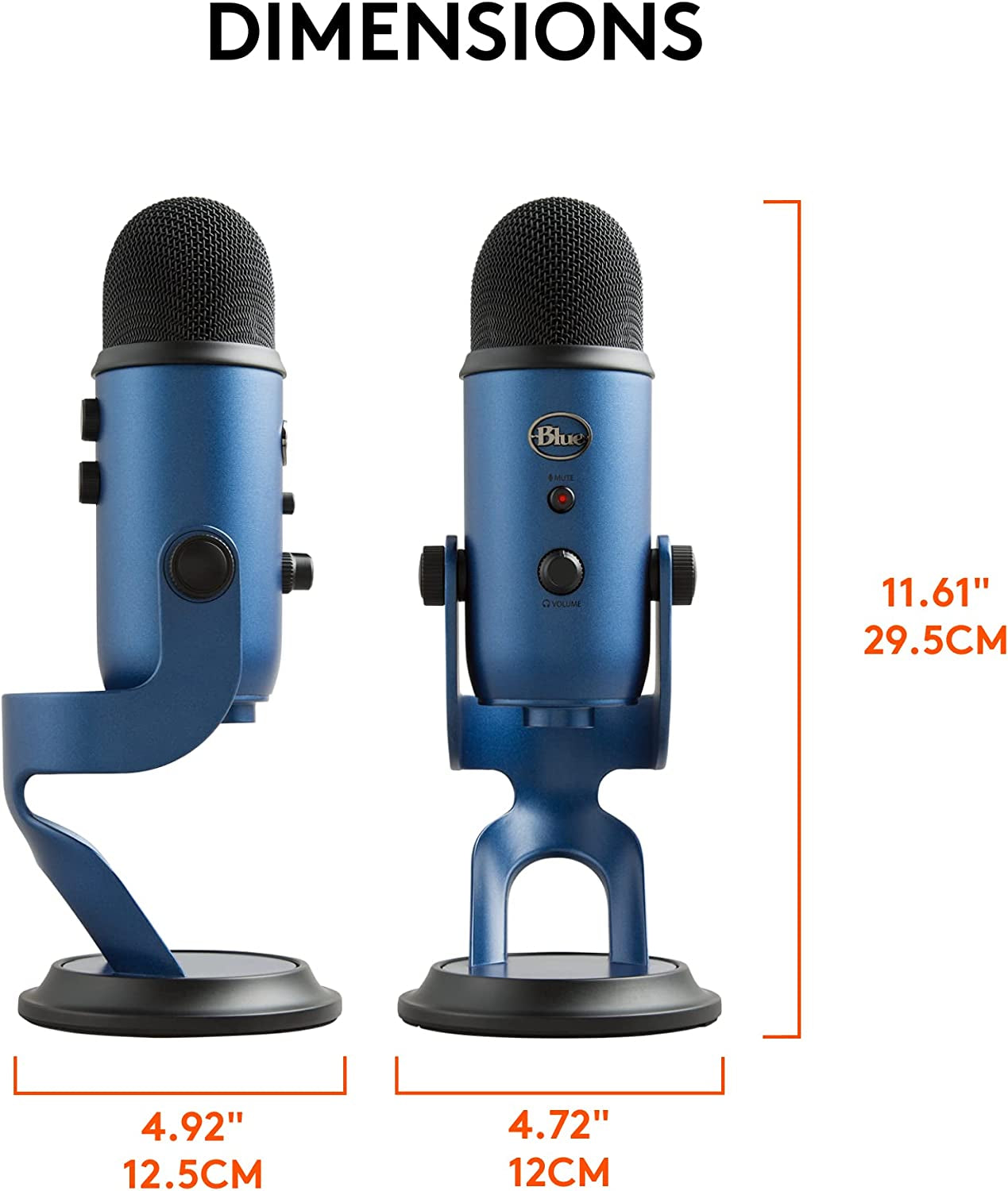 Creators Blue Yeti USB Microphone for Gaming, Streaming, Podcast, Youtube, Discord, PC, Studio Sound, Plug &amp; Play-Midnight Blue