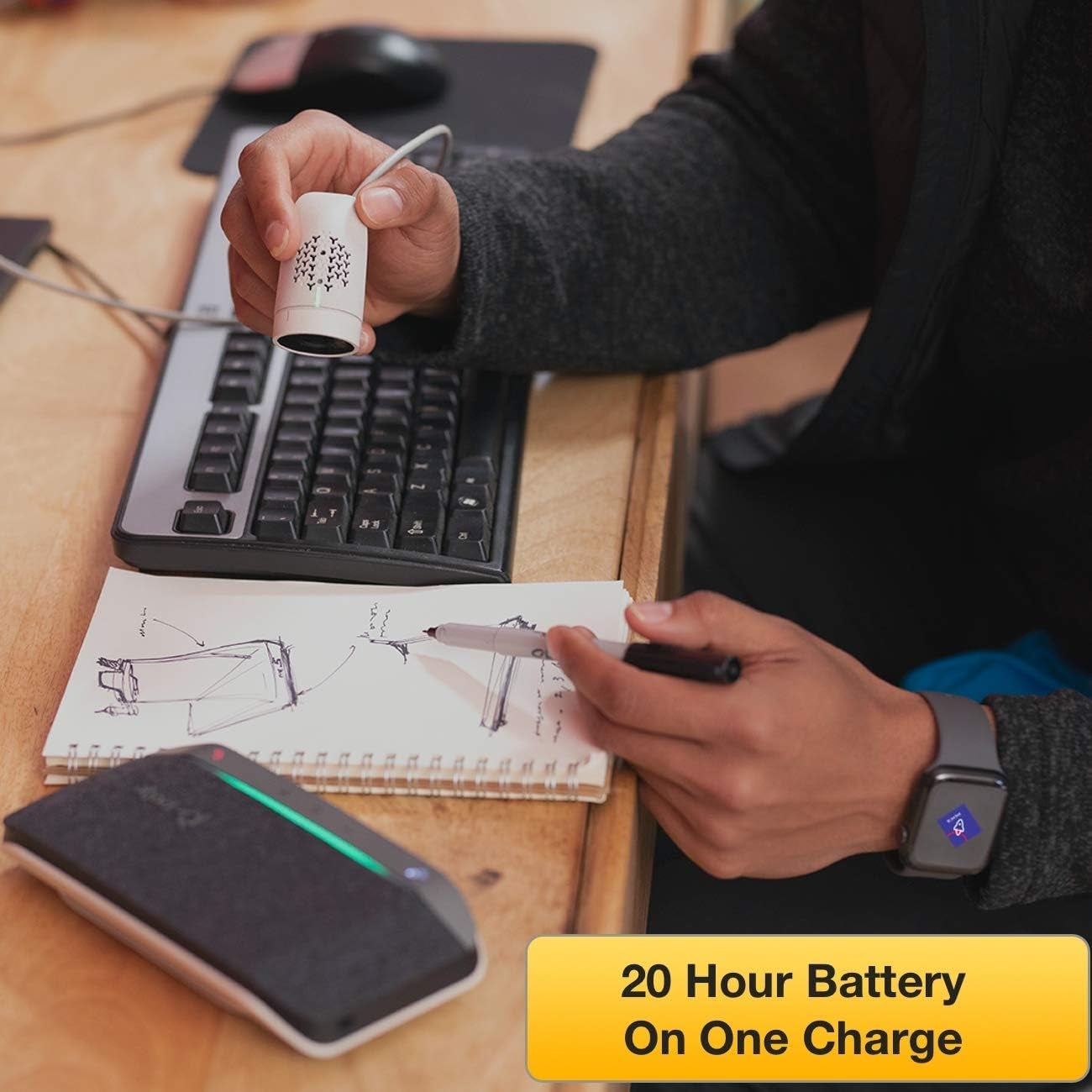 GTW Bundle with  SYNC 20+ USB-A Bluetooth Speakerphone W/Dongle and Charger - for Streaming Voice/Video, Distance Learning, Remote Work, School,Conferencing Apps - Zoom, Webex, Meet, Teams